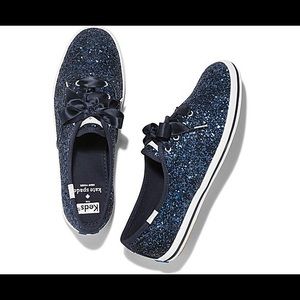 Kate Spade Glitter Keds in Navy